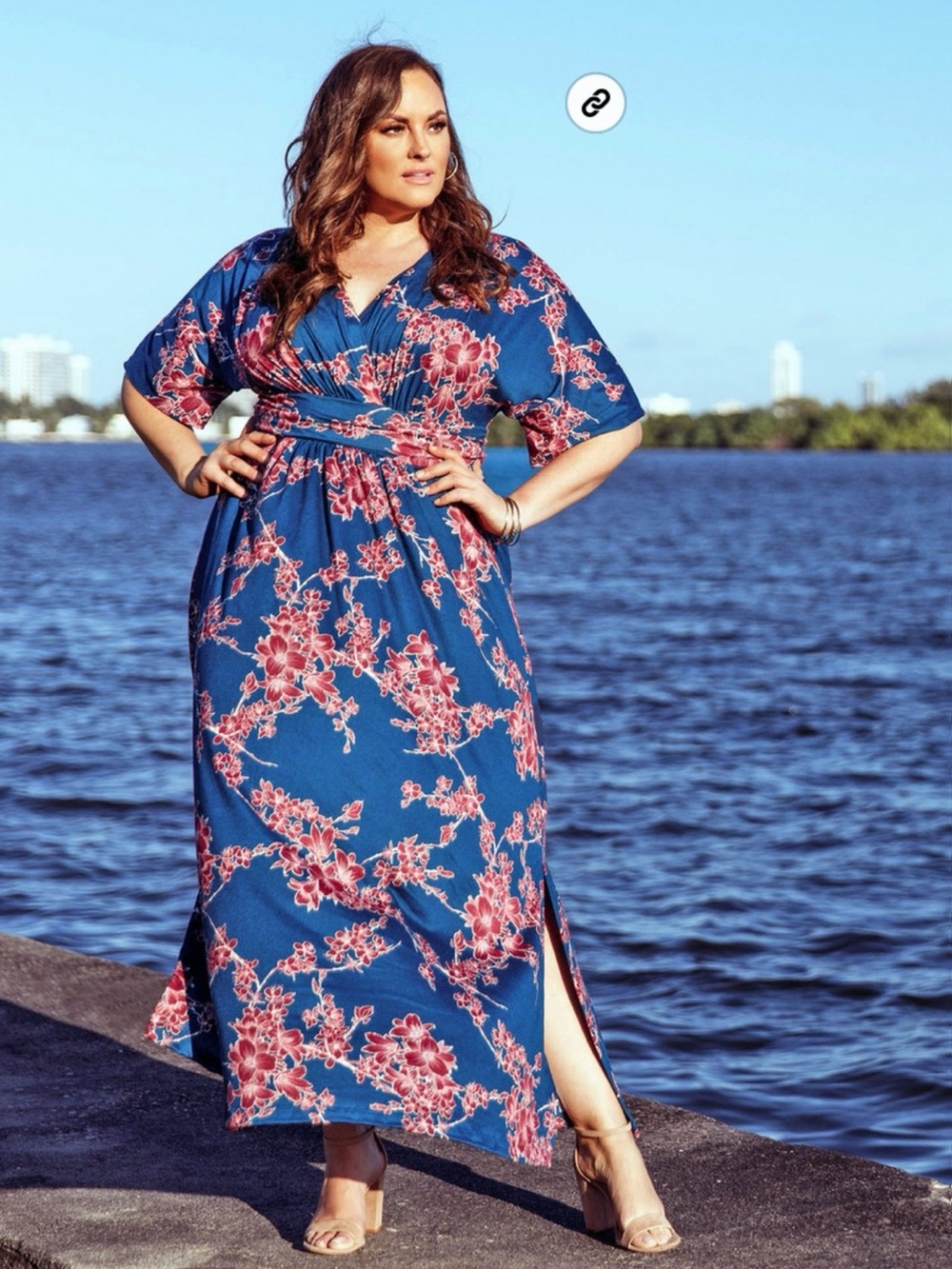 Kiyonna Vienna Maxi Evening Cherry Blossom Woman’s Plus size 2X (18-20)